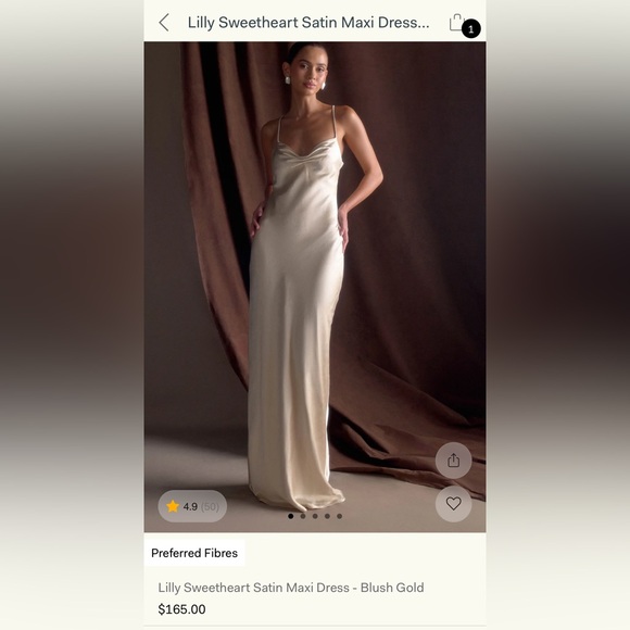 Meshki Dresses & Skirts - Meshki Lilly Sweetheart Satin Maxi - Blush Gold (champagne)